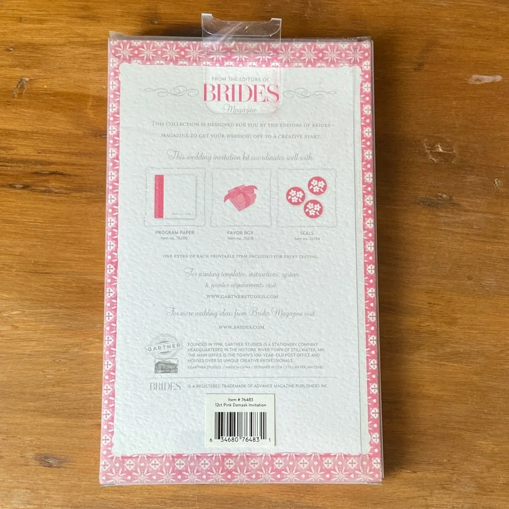 Brides Pink and White Wedding Invitation Kit